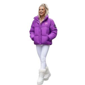 Barbie Pink PufferJacket XS – Signature Barbie Logo & Iconic Emblem – 100% Poly